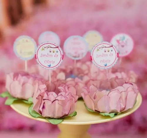 Topper para Docinhos Jardim Encantado 30 Unidades