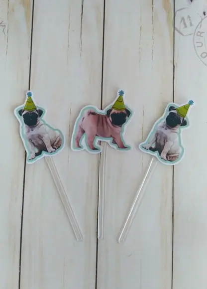 Topper para Docinhos Pet Cachorro com Foto e Chapeuzinho