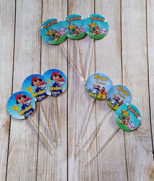 Topper para Docinhos Pokémon 30 Unidades