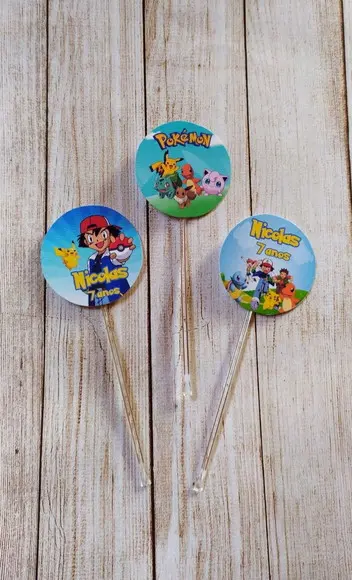 Topper para Docinhos Pokémon 30 Unidades
