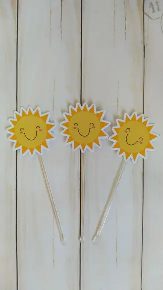 Topper para Docinhos Raio de Sol 30 Unidades