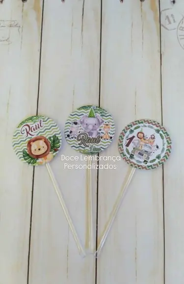 Topper para Docinhos Safari Aquarela 30 Unidades