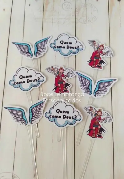 Topper para Docinhos São Miguel Arcanjo 30 Unidades
