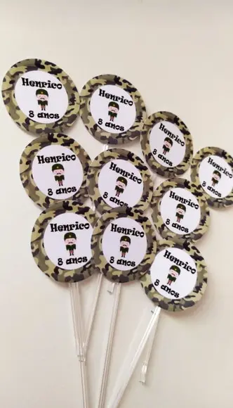 Topper para Docinhos Soldado 30 Unidades