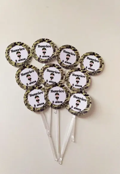 Topper para Docinhos Soldado 30 Unidades