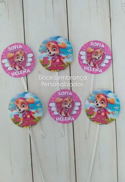 Topper para Docinhos Skye Patrulha Canina 30 Unidades