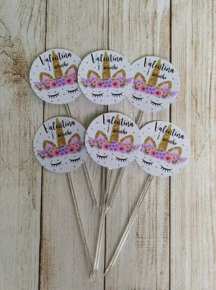 Topper para Docinhos Unicórnio 50 Unidades