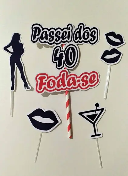 Topper Passei dos 40 Anos Personalizado