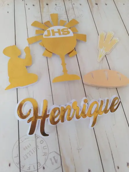 Topper Primeira Eucaristia 3d Personalizado