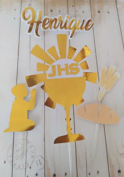Topper Primeira Eucaristia 3d Personalizado