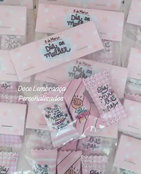 Trio Balinhas Personalizadas Dia da Mulher Lembrancinha