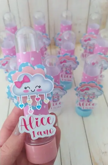 Tubetes Chuva de Amor 3d Lembrancinha aniversário, chá de bebê, chá revelação, maternidade