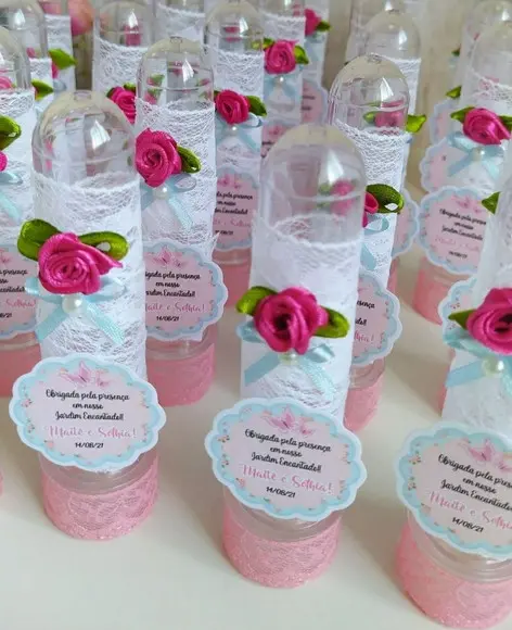 Tubetes Personalizado Jardim Encantado Luxo lembrancinha anivers?
