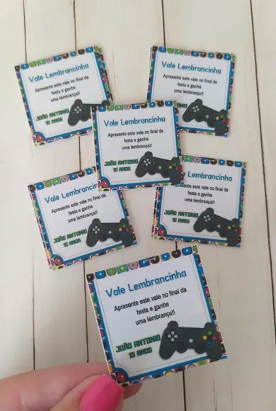 Vale Lembrancinha Personalizado Vídeo Game