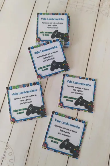 Vale Lembrancinha Personalizado Vídeo Game