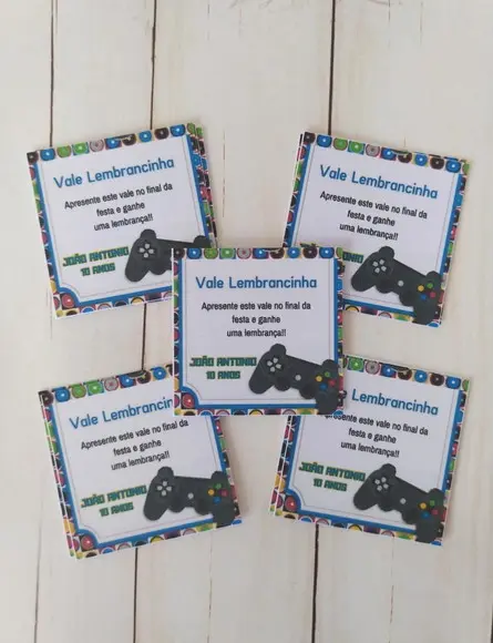 Vale Lembrancinha Personalizado Vídeo Game