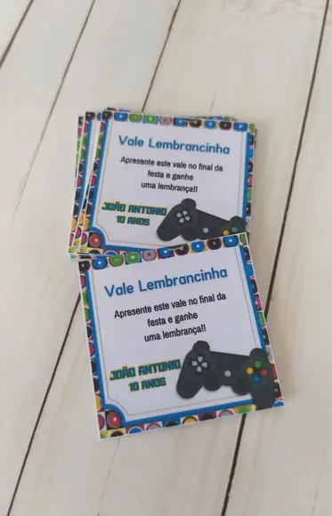 Vale Lembrancinha Personalizado Vídeo Game