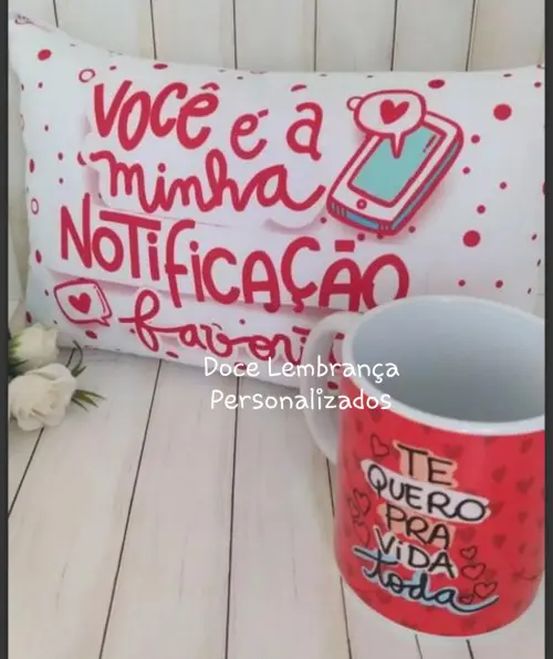Kit Almofada + Caneca Personalizada Dia dos Namorados