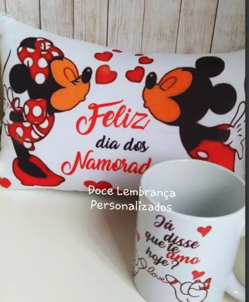 Kit Almofada + Caneca Personalizada Namorados