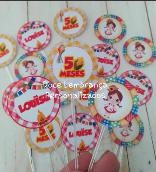 Topper para Docinhos Festa Junina/arraiá Mesversario