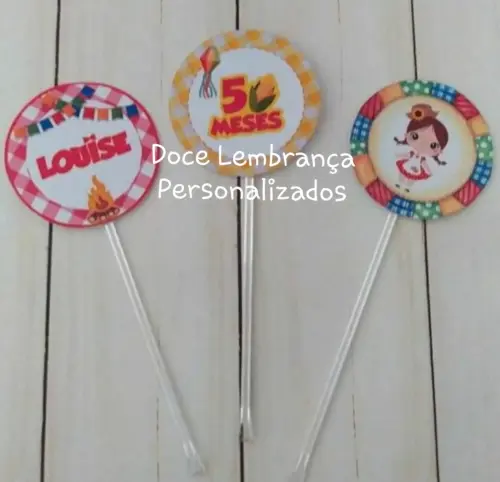 Topper para Docinhos Festa Junina/arraiá Mesversario