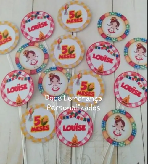 Topper para Docinhos Festa Junina/arraiá Mesversario