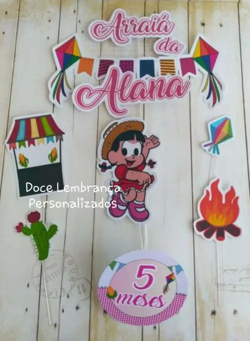 Topper de Bolo Festa Junina/arraiá Rosinha Mesversario