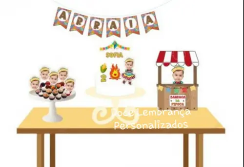 Kit Festa Junina com Foto Carinha e Chapéuzinho Menina