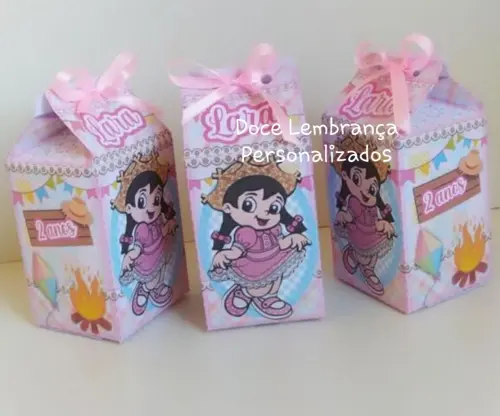 Caixa Milk Festa Junina Menina lembrancinha aniversário Arraiá