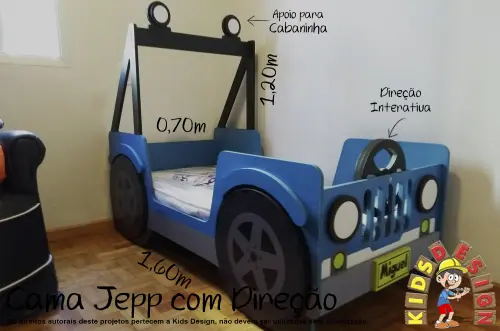 Cama Infantil Jeep com Direção