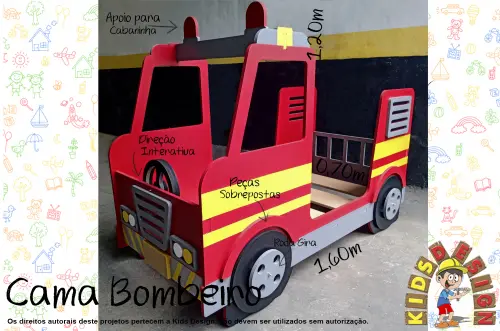 Cama Carro, Cama Bombeiro, Cama Carro Trator, Cama Caminhão