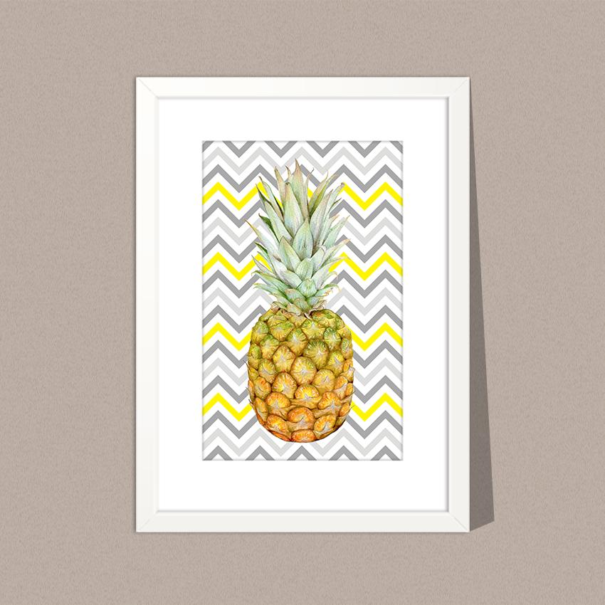 Quadro Abacaxi Chevron