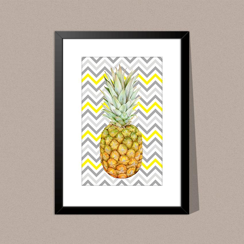 Quadro Abacaxi Chevron