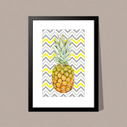 Quadro Abacaxi Chevron