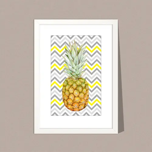 Quadro Abacaxi Chevron