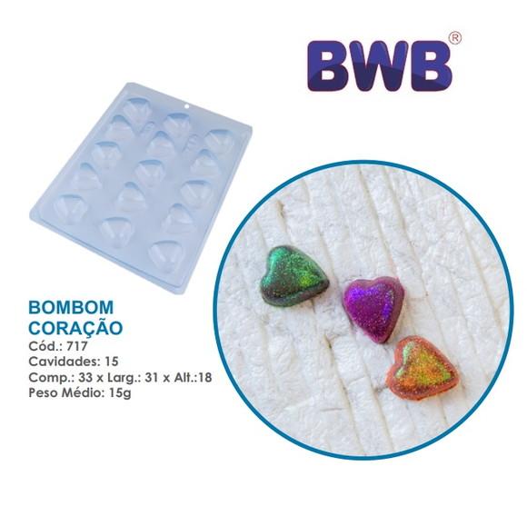 03 Formas de Coração Bombom Pascoa Liso 15g Bwb Simples 717