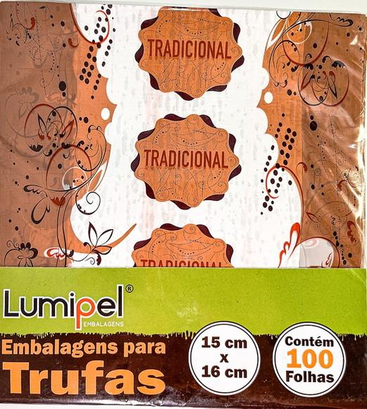 100 Embalagem Folhas para Trufa Tradicional 15x16cm