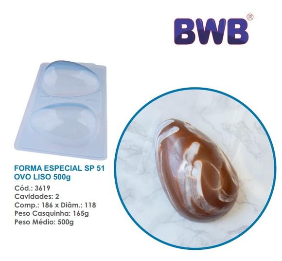 2 Formas Especial de Ovo de Pascoa Liso 500g Bwb 3619 Sp 51