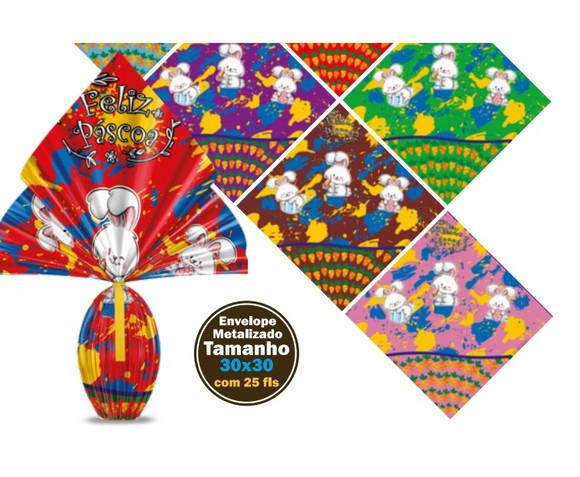 25 Saco Express Coelho 30x30cm para Ovos de Pascoa Embalagem