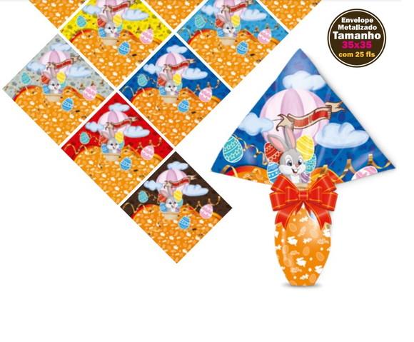 25 Saco Express Coelho 35x35cm para Ovos de Pascoa Embalagem