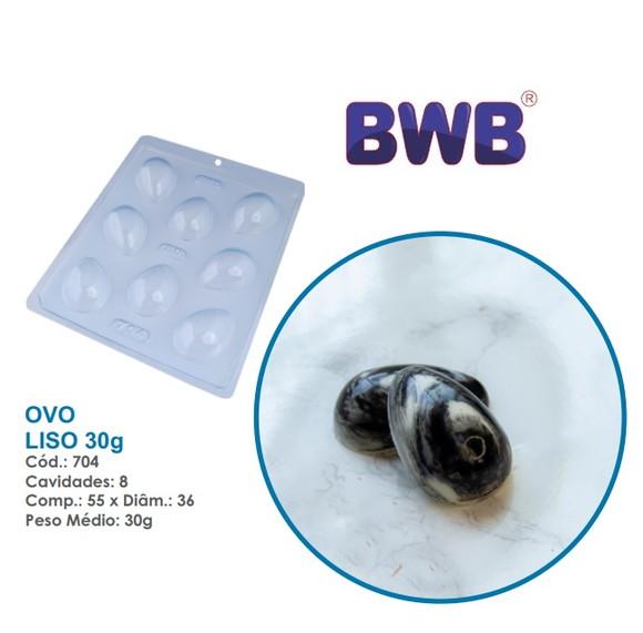 3 Formas de Ovo de Pascoa Liso 30g Bwb Simples 704 Chocolate