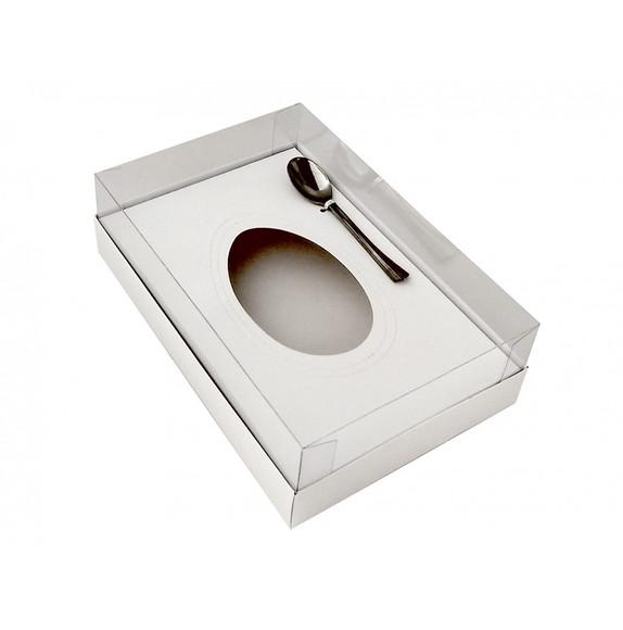 5 Caixa c/ Colher de Acetato Ovo de Colher Branca 250g/350g