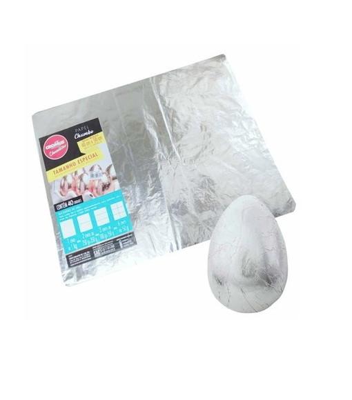 50 Papel Chumbo p/ Ovos de Pascoa de 350g Folhas 32x22 cm