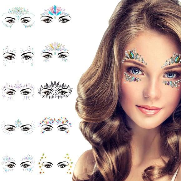 Adesivo de Rosto para Carnaval Adulto e Infantil Maquiagem