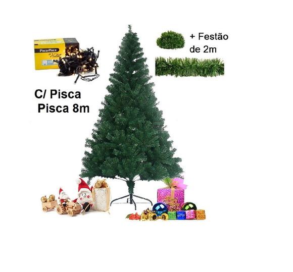 Árvore de Natal Cheia Luxo 150cm 420 Galhos c/ Pisca