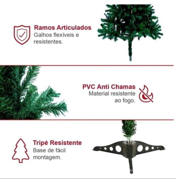 Arvore de Natal Luxo 150cm 220 Galhos Cheia Frete Grátis