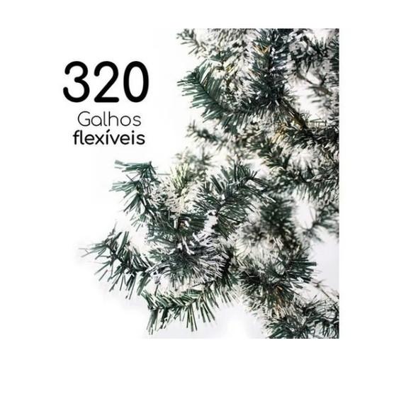 Arvore de Natal Luxo 150cm 220 Galhos Cheia Nevada