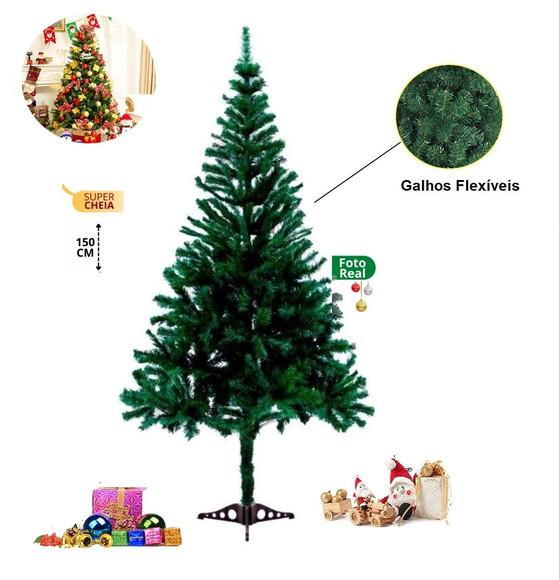 Arvore de Natal Luxo 150cm 230 Galhos Cheia Frete Grátis