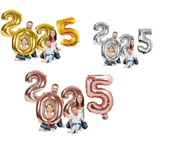 Balão 2025 Ano Novo Decor Dourado Prata ou Rosê Frete Grátis
