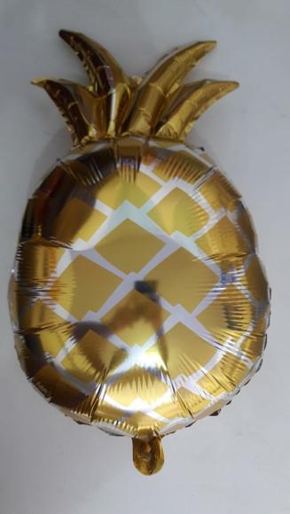 BALÃO ABACAXI METALIZADO 70X40 CM